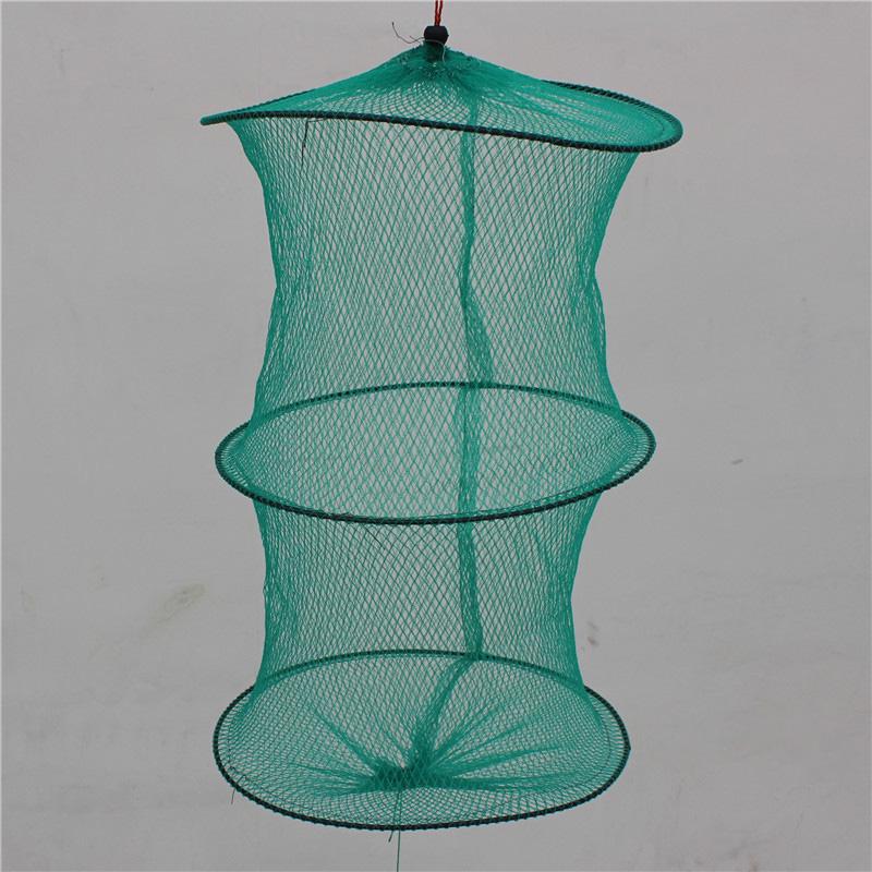 Foldable Fishing Gear Tackle with Knotless Net and Flexible Rubber Hose