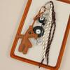 Miu Small Bear Keychain With Leather Teddy Bear Pendant For Casual Bags And Gifts