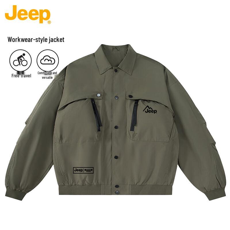 

JEEP Men s Multi-Pocket Workwear Casual Jacket S