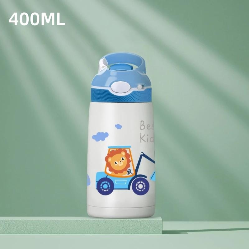 

400ML Kids Thermos Water Bottle-316 Stainless Steel Portable Heat & Cold Cup,Duck Billed Straw,Perfect Christmas Gift for Kids 400ml