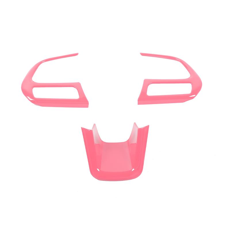 SHINEKA ABS Carbon Fiber Steering Wheel Decoration Cover For Jeep Renegade 2015+ For Jeep Compass 2017-2020 Interior Accessories розовый