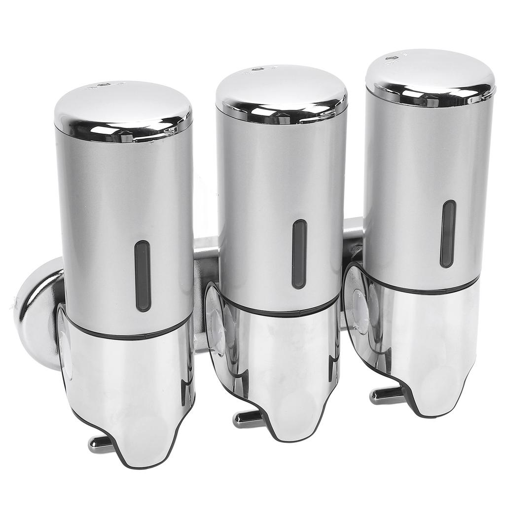 Triple Shampoo And Conditioner Dispenser T Bar Lever Refillable Wall Mount Body Wash Dispenser for