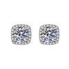 925 sterling silver Shiny Zircon Real Earrings Channel Cubic Zirconia Silver Stud Earrings for Women Sterling Silver Jewelry