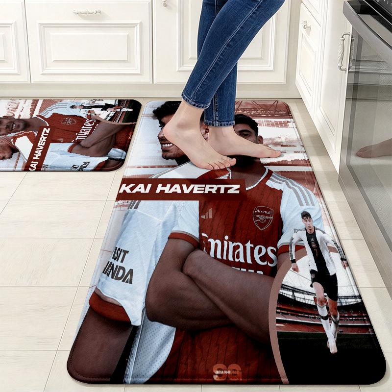 Kai Havertz Champion Flannel Kitchen Mat Christmas Soft Area Rug Non Slip Floor Carpet Home Decoration