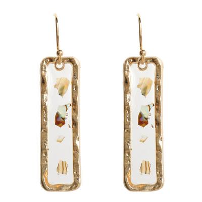 Vintage Women Shell Clear Rectangle Geometric Dangle Hook Earrings Jewelry Gift
