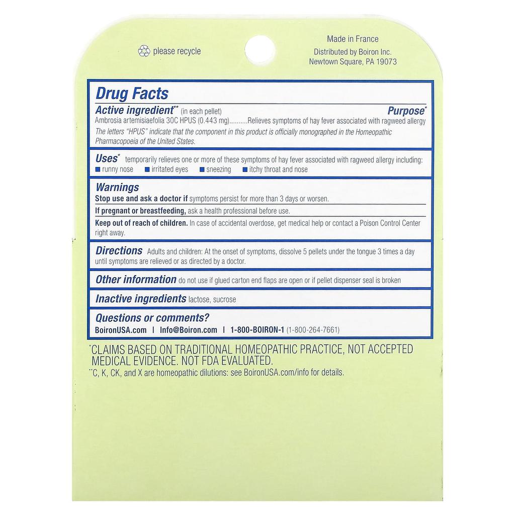 Ambrosia, Ragweed Allergy Relief, Dissolvable Pellets, 3 Tubes, 80 Pellets Each