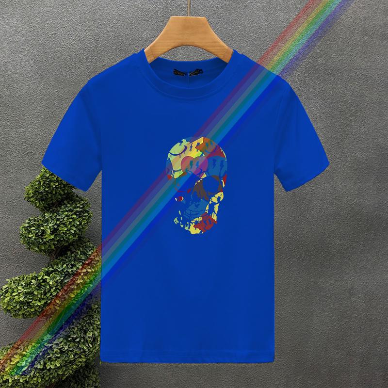 New High Quality Luxury Brand Y2k Skeleton Printing Clothing T-Shirt Harajuku 100% Cotton For Men's O-Neck Short Sleeve Top Tees