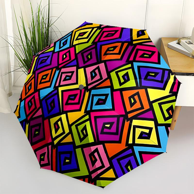 

1pc Colorful Pattern Umbrella Portable Folding Umbrella Durable Iron Frame, Suitable for All Seasons Home Travel Outdoor yy260319054