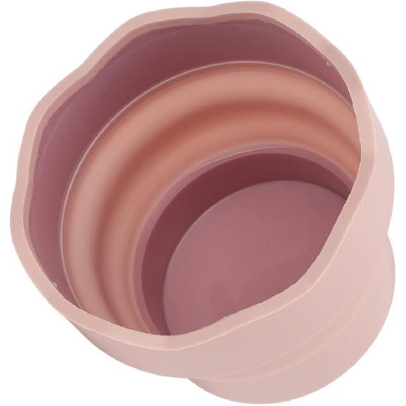 2Pcs Collapsible Paint Brush Washer, Brush Holder Cleaner Painting Water Cup Portable Silicone Washing Bucket for Watercolor Oil Painting(Pink)