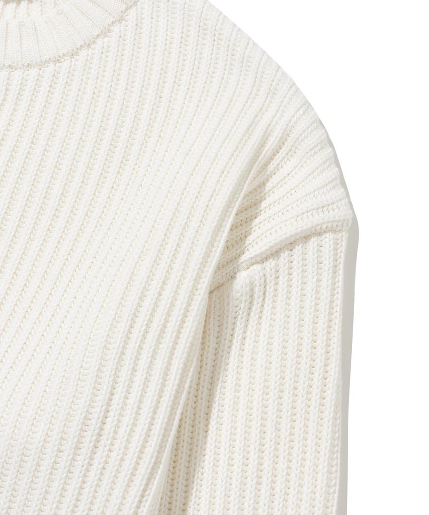KNITTED Cotton Minimalist Round Knit Ivory