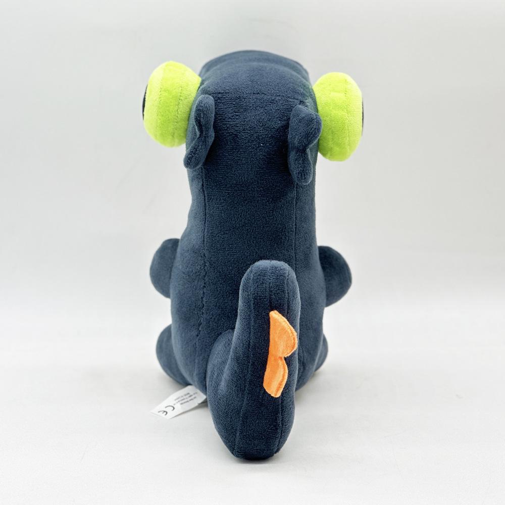 New Year Dancing Black Dragon Plush Toy with Gray Big Eyes