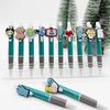 10Pcs Round Ballpoint Pens, Turquoise Medical Series Gel Pens, Suitable for Doctors, Nurses and Students, Halloween Christmas Party Stationery Supplie