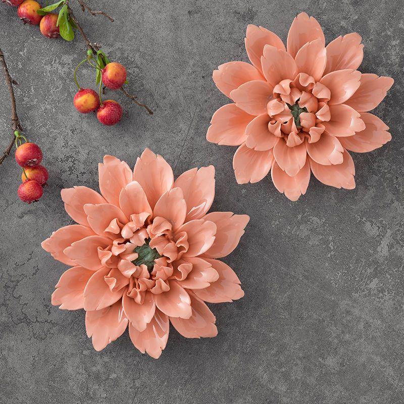Modern 3D Ceramic Flower Wall Mural Decoration Home Bedroom Porch Wall Sticker Ornaments Office Lobby Club Wall Accessories Item
