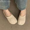 Fashion Weave Women Split Toe Sandals Flats Casual Slippers Mules Shoes Woman Summer 2025 Trend Comfort Slides Dress Sandalias De Mujer