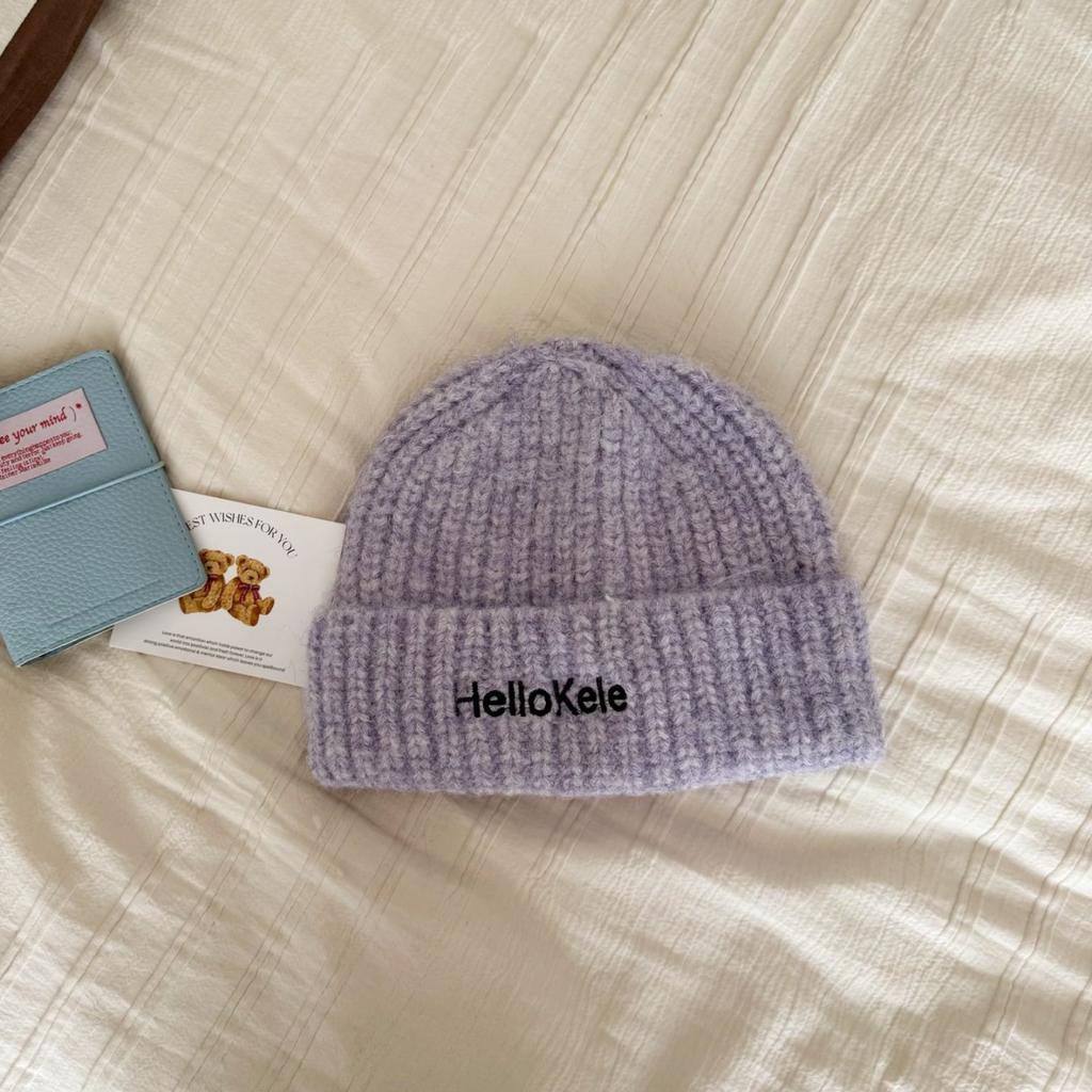 2025 New Alphabet Embroidery Fashion Hat Wool Hat Foreign Knitted Hat Premium Warm Versatile Cold Hat