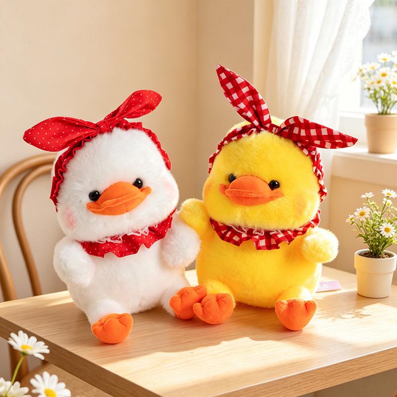 Bandeau pour Cheveux 23cm Canard Grande Bouche Jaune Blanc Peluches Dessin Animé Mignon Super Doux Adorables Poupées Cadeaux d'Anniversaire Décoration de Maison Pour Bébé about 23cm