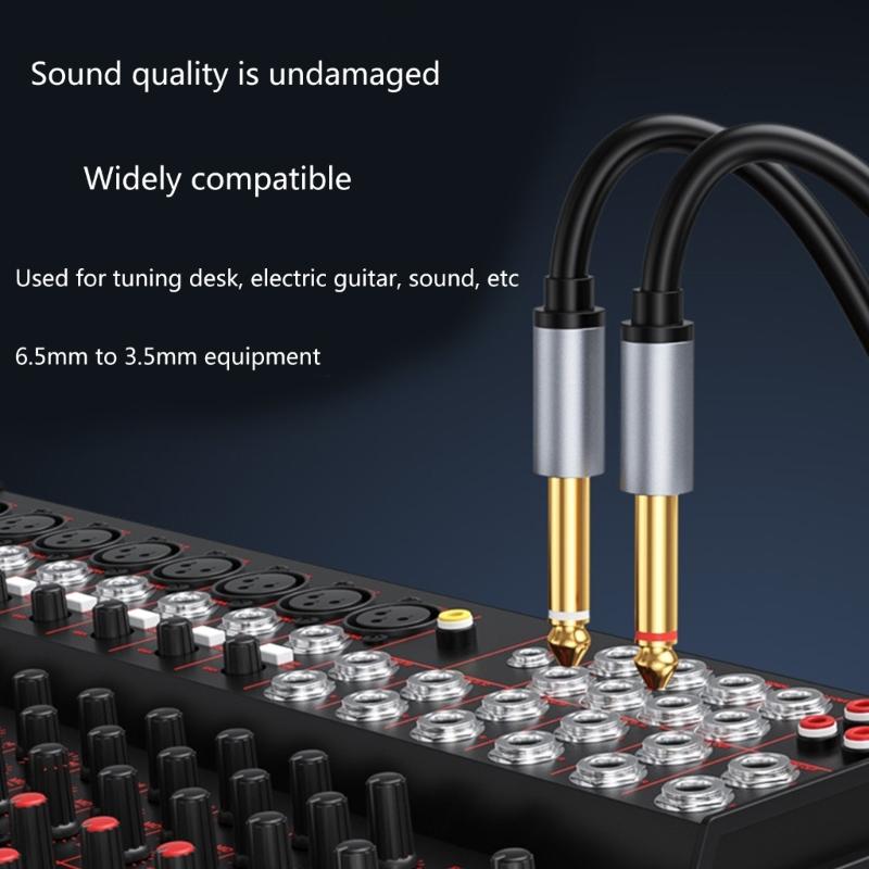 Aux Guitar Cable 6.5mm Jack To 3.5mm Audio Cable Splitter Stereo Sound Cord for Laptop, Mixer, Speaker