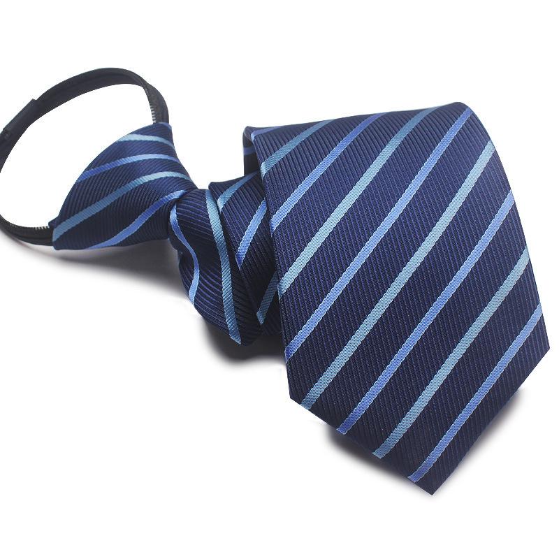 Men's 8cm No-Knot Zipper Tie - Easy-Pull Business Formal Tie