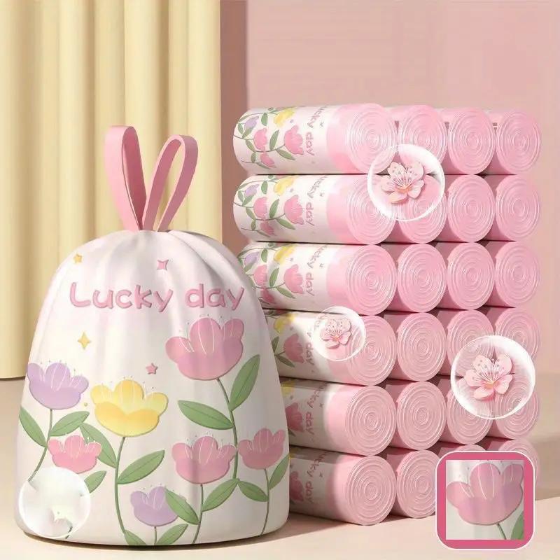 50/30/10PCS Cute Tear-free Garbage Bag Household Thickened Portable Kitchen Large Disposable Clean Drawstring Enlarged Garbage Bag