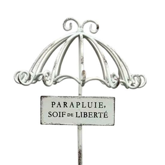 Vintage Lace Umbrella Garden Stake Weather-proof Metal Yard Art Flower Pot Bed Decoration