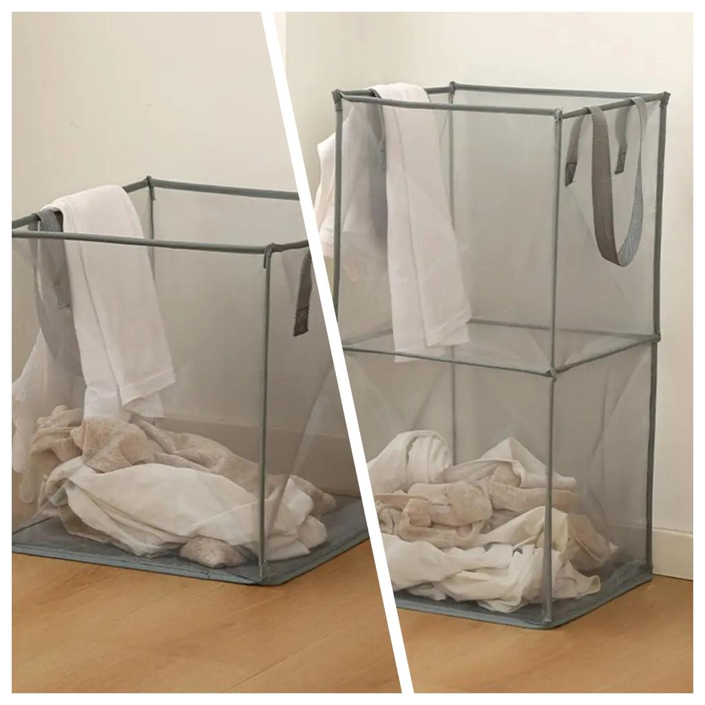 1pc Folding Laundry Basket Organizer for Dirty Clothes Bathroom Clothes Mesh Storage Bag Household Clothing Storage Basket