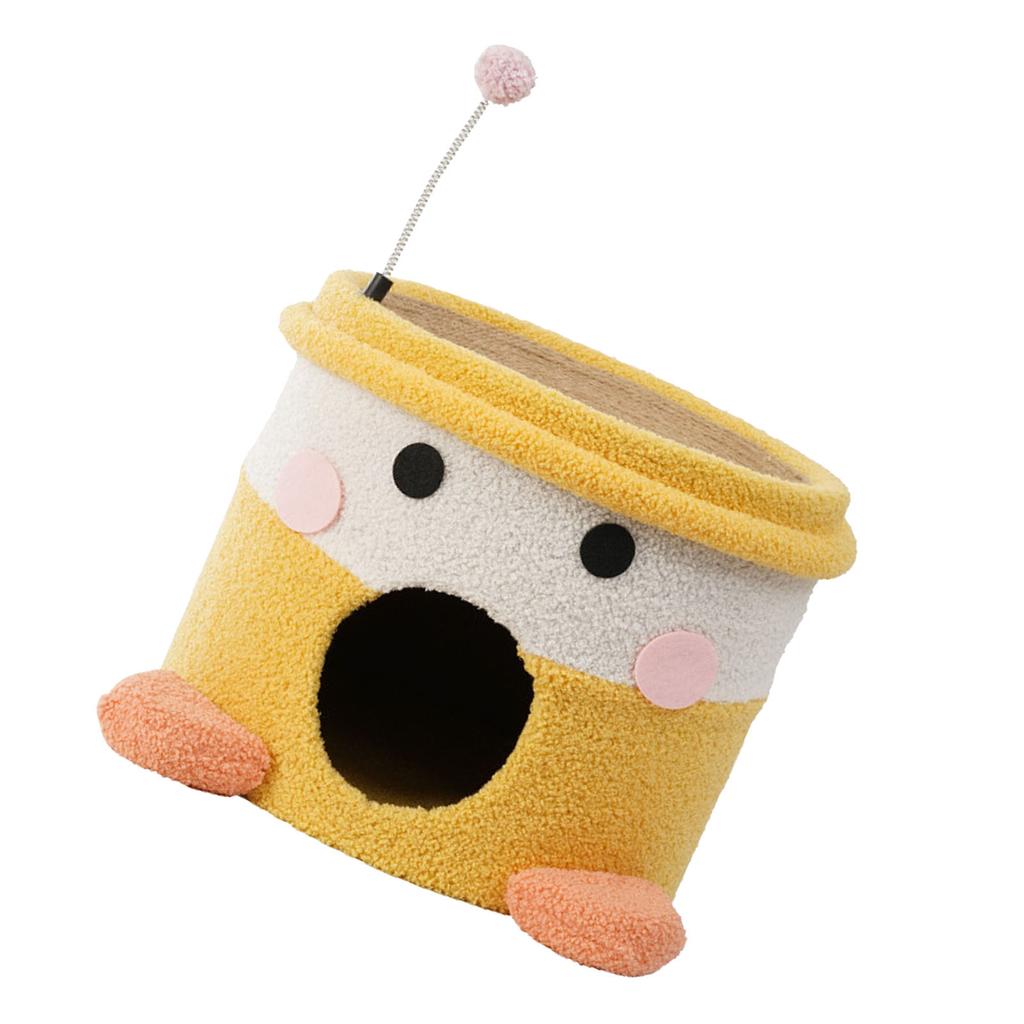Cat Scratcher House Cartoon Barrel Style Durable Antiwear Stable Cat Scratching Box for Home Indoor