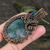 Indian Moss Agate Gemstone Copper Wire Wrap Jewelry Pendant 3.15