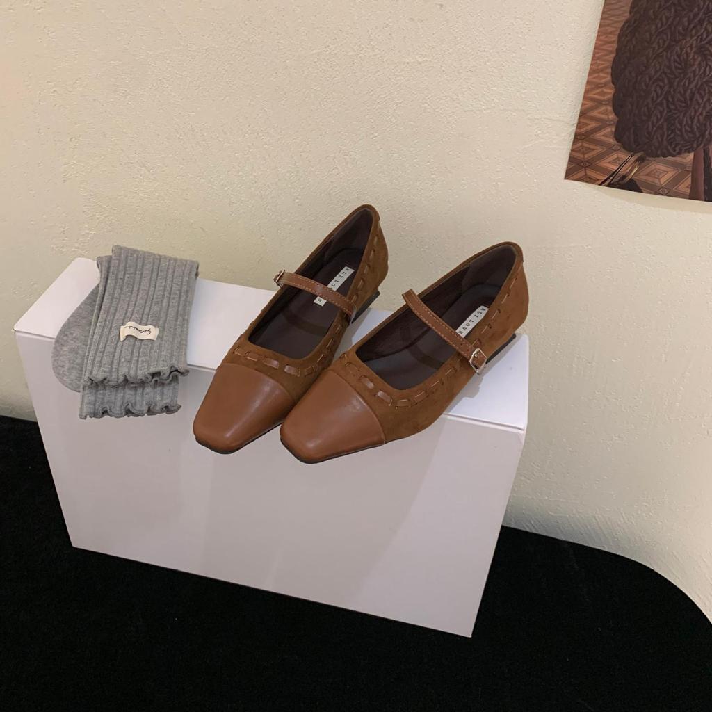 2025 French Retro Thick Heel New Shoes Mao Mao Shoes Outer Wear Spring and Autumn Word with Low Heel Mary Jane Single Shoes Women