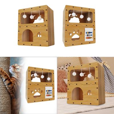 Kratzbaumhaus Hängende Ball Spielzeug Krallen Schleifen Katze Wellpappe Haus für Kleine Tiere Haustier Spielzeug Heimdeko Kätzchen Indoor Katzen