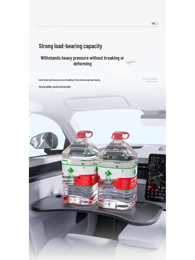 Multifunctional Car Interior Stand: Folding Dining Table & Computer Desk for Front Console.