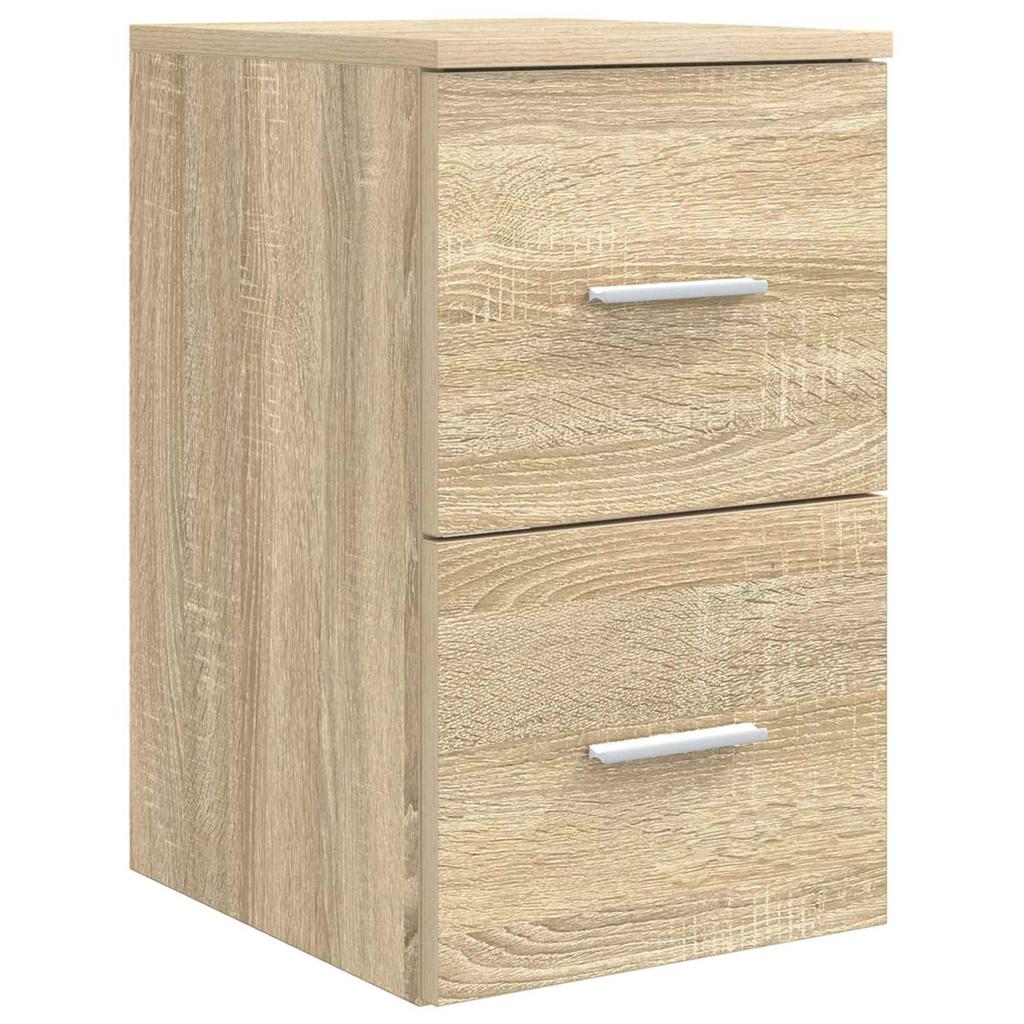 Bathroom Furniture Set 4 Pcs Sonoma Oak Engineered Wood and Glass