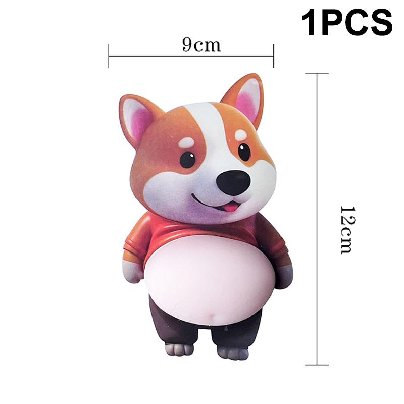 

1/5Pcs 3D Cute Puppy Sticker Squeezeable Shiba Inu Sticker Refrigerator Wall Decoration Silicone Self-Adhesive Sticker 2