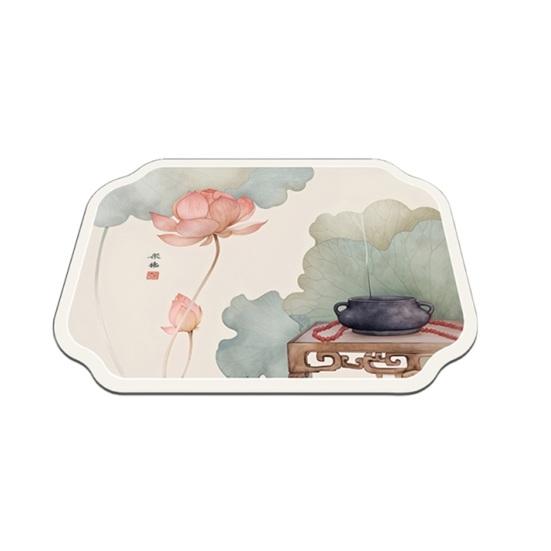 Absorbent Coffee Bar Mat for Espresso Machine, Floral Bird Pattern Non-slip Dish Drying Mat, Diatom Mud Quick Dry Mat for Kitchen Sink Countertop