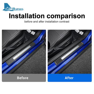 Real Soft Carbon Fiber For Ford Mustang GT Accessories 2015-2025 2025 2025 2025 Sticker Door Sills Protector Guard Accessories