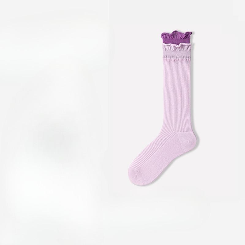 Female Autumn Pure Cotton Boneless Anti Pilling Anti Bacteria Anti Deodorant Moon Seed Tube Pile Socks