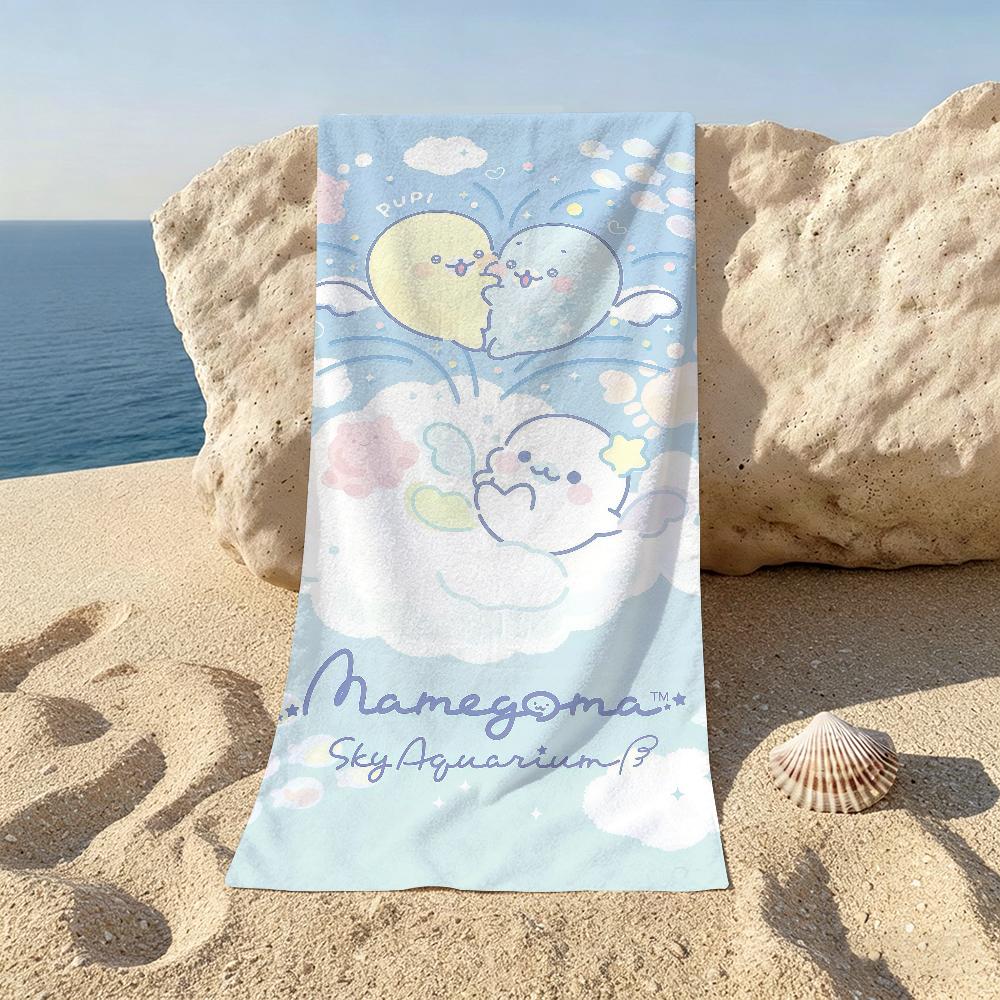 Cute cartoon M-Mamegoma Beach Towel For Beaches Yoga Studios Gyms Hot Springs Swimming Pools And Picnics