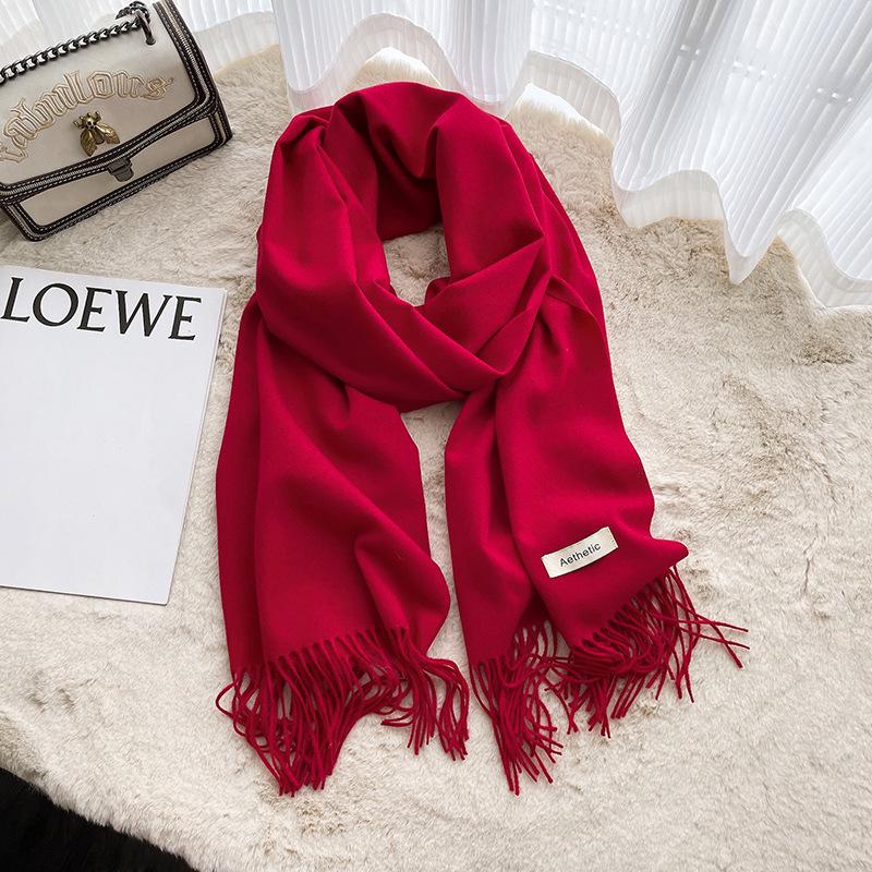 Korean Style Women's Imitation Cashmere Scarf: Cozy Autumn and Winter Shawl for Men and Women