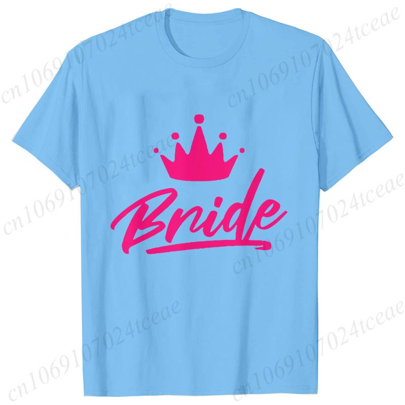 Team Bride TShirt Woman Bachelorette Single Farewell Party Blouses Bridal Shower Wedding Tops Casual ONeck Short Sleeved Tees
