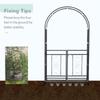 Outdoor Garden Arch with Double Gates, Metal Garden Arbor for Climbing Plants, Roses, Vines, Wedding Arch for Outdoor, 114L x 50W x 206H cm, Dark Grey