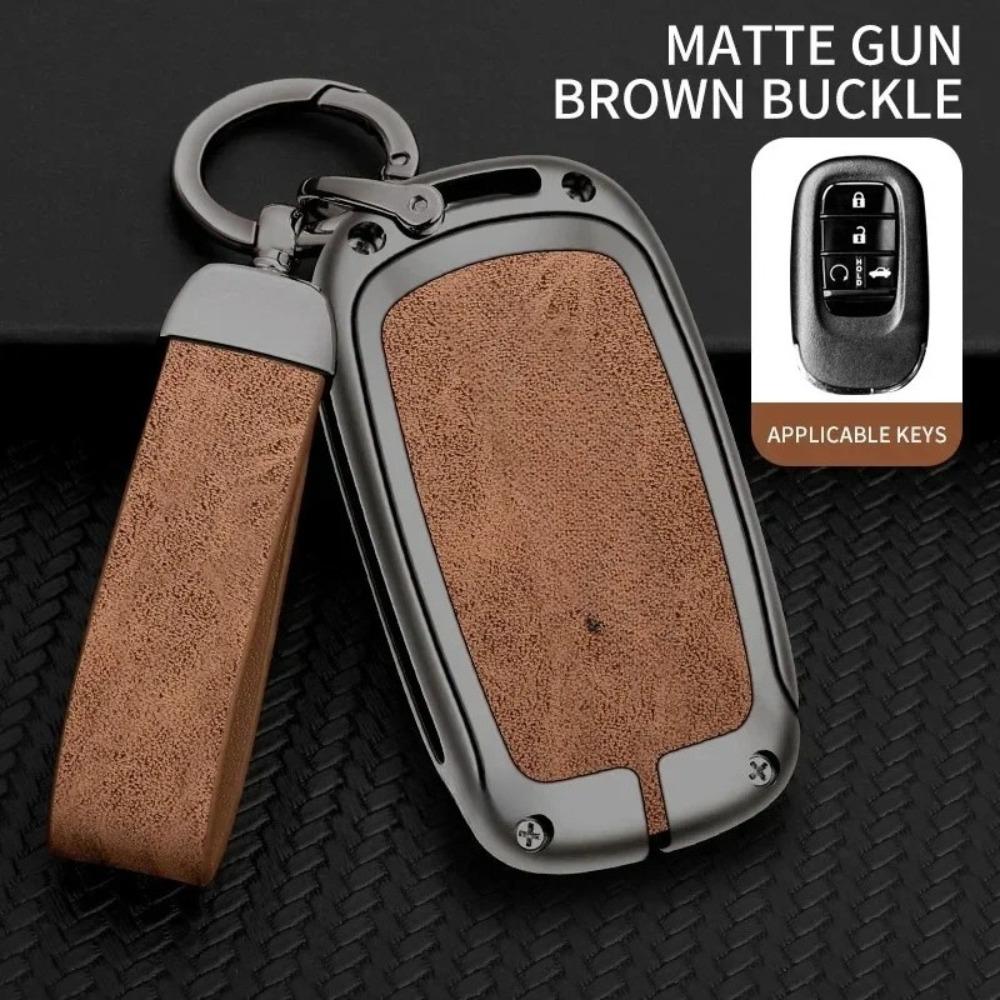 Zinc Alloy Car Key Case Cover for Honda HRV Protective Keychain Key Bag Set Keyless Personality Style Interior Accessorie