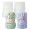 Molde de Vela de Resina Animal Molde Cilíndrico de Cera de Soja Personalizado Molde de Silicone Coelho da Páscoa Molde de Vela Versátil com Relevo de Coelho