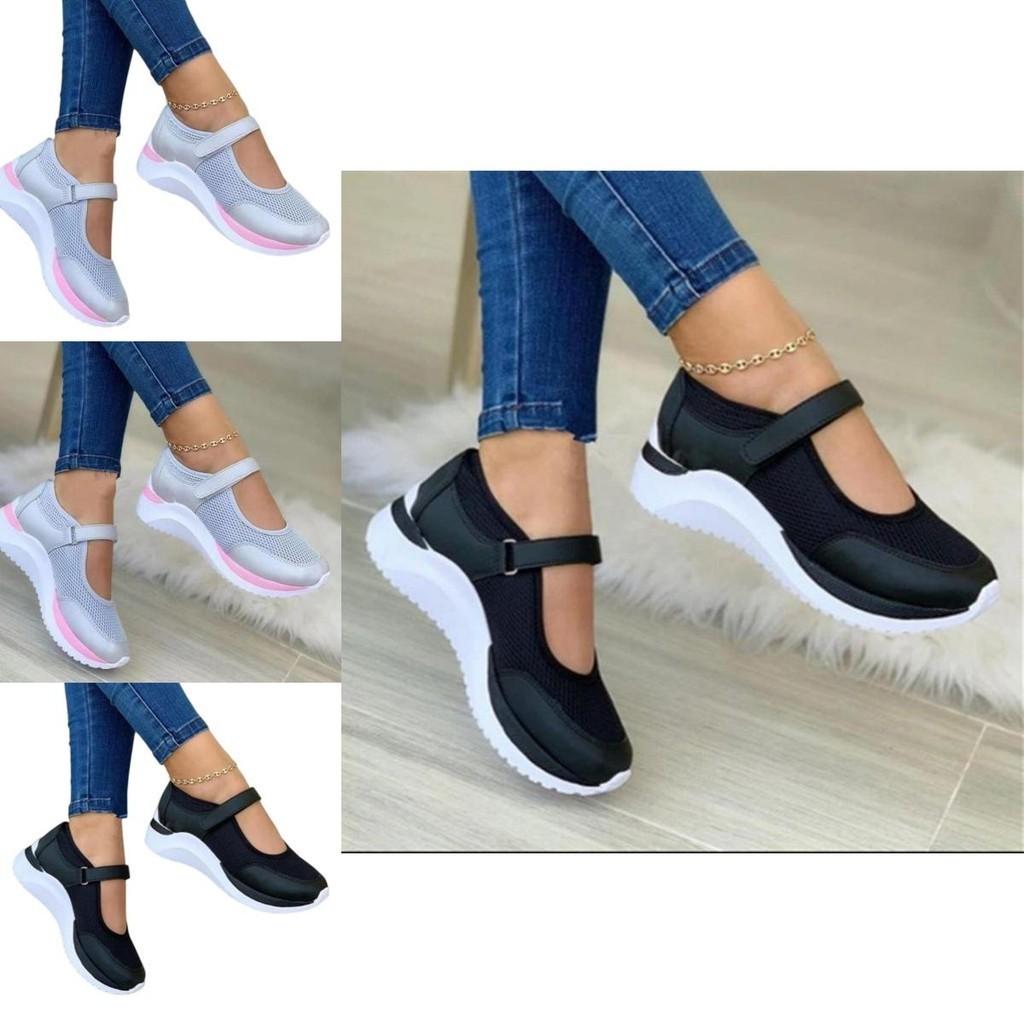 Trendy Hollow Out Women's Shoes With Magic Stickers And Thick Soles