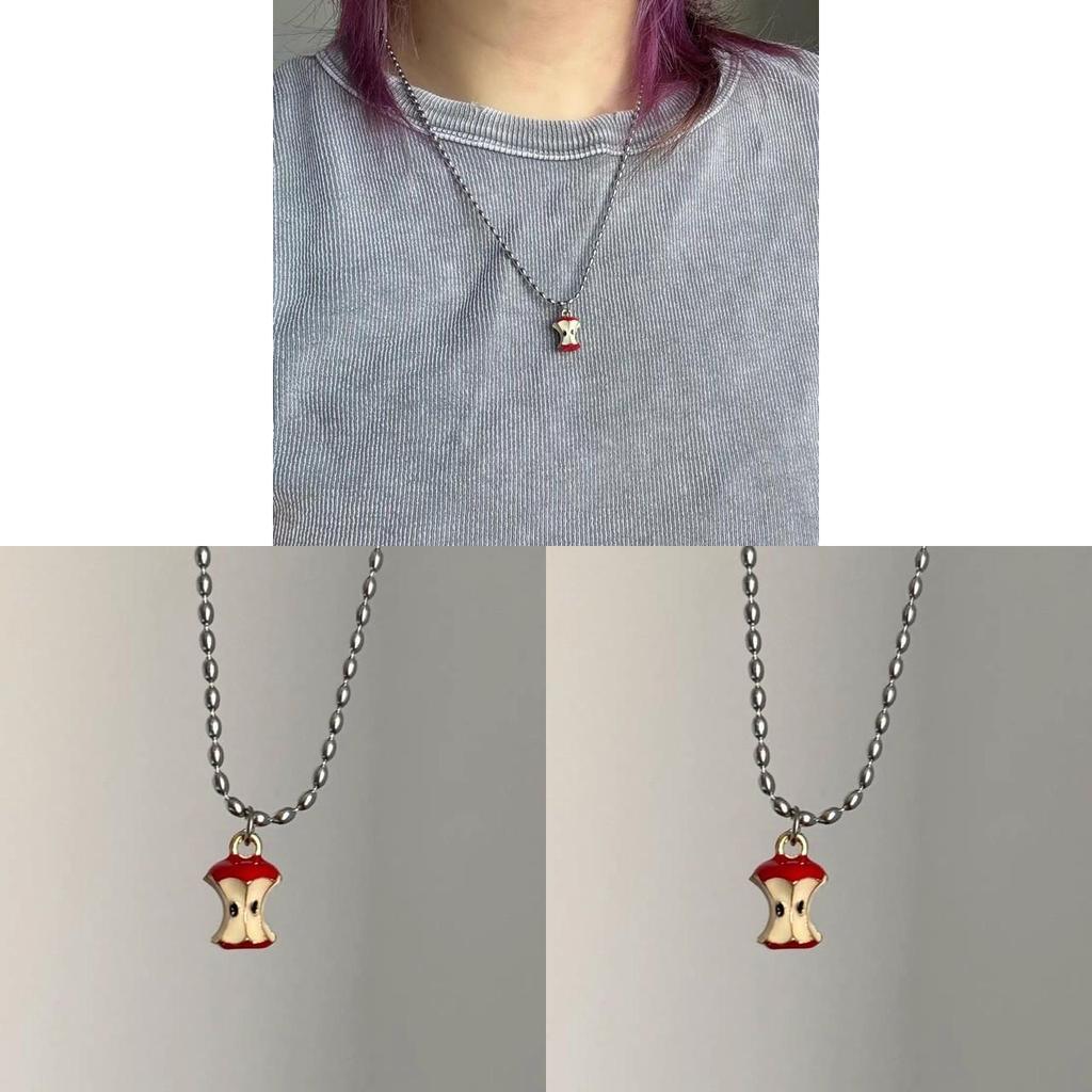 Vintage Fruit Pendant Jewelry For Women With Alloy Material And Cross Chain Style