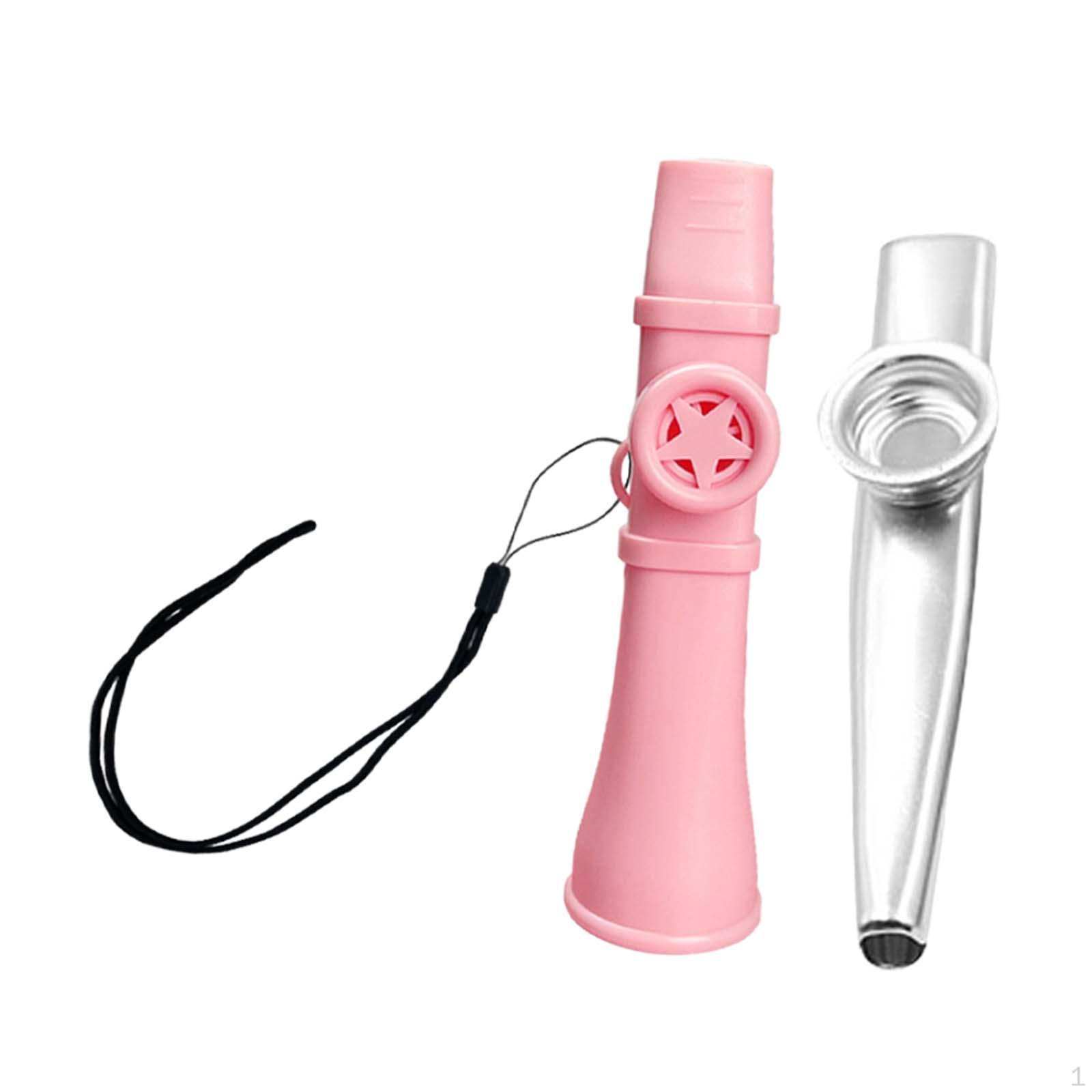 

Казу Флейта Портативная Легкая Сувениры для Вечеринок с Шейным Шнурком Музыкальный Инструмент для Шоу Подарки Pink and argent