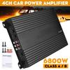 6800W 12V 4-Kanal Subwoofer Schlank Klasse A/B Auto-Audio-Verstärker Leistungsstarke Verstärker Auto-Verstärker Subwoofer Bass-Lautsprecher Verstärker