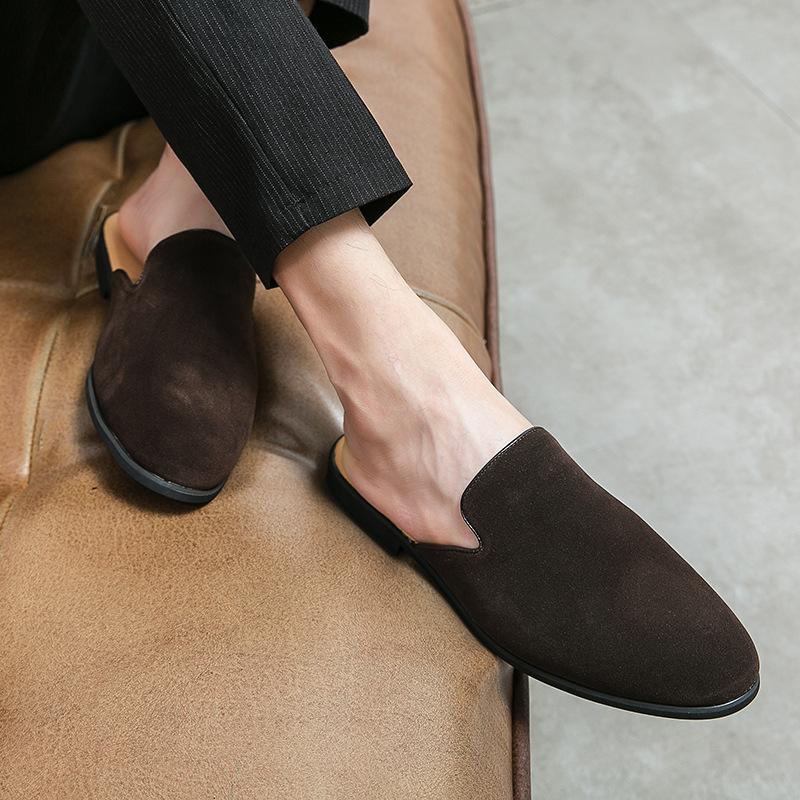 Fersenlose Halbschuhe Herren Sommer Mattes Leder Umkleidekabine