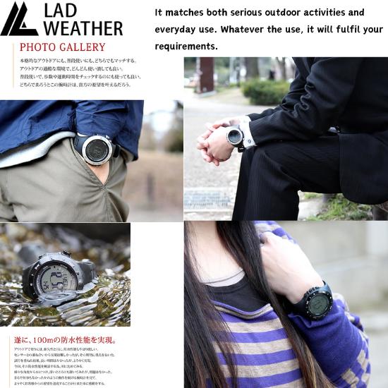 [LAD WEATHER] Digital Clock Thermometer Pedometer 100m Waterproof Clock Inverted LCD Outdoor