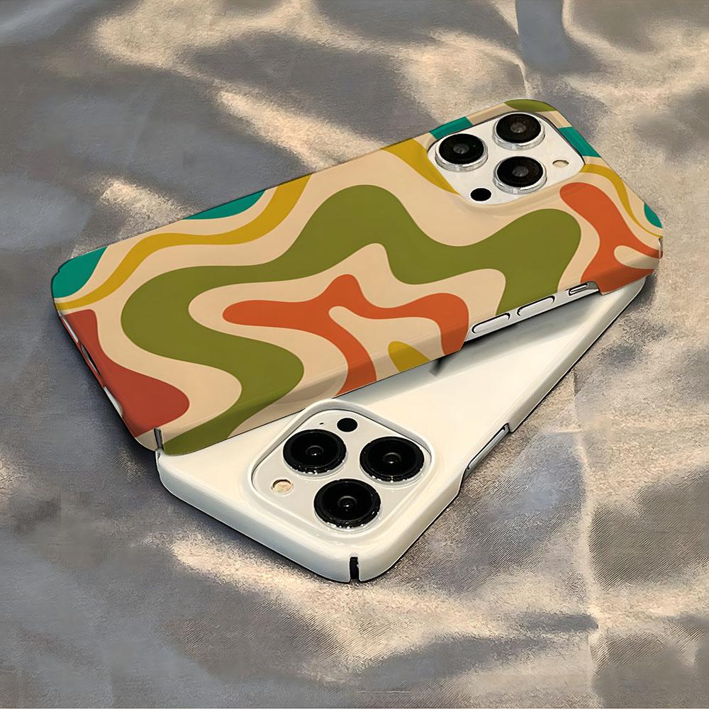

Abstract Pattern In Phone Case Luxury For IPhone 16 15 14 13 12 11 Plus Pro Max Mini Glossy HD Hard Film Shell Cover iPhone 16 Pro