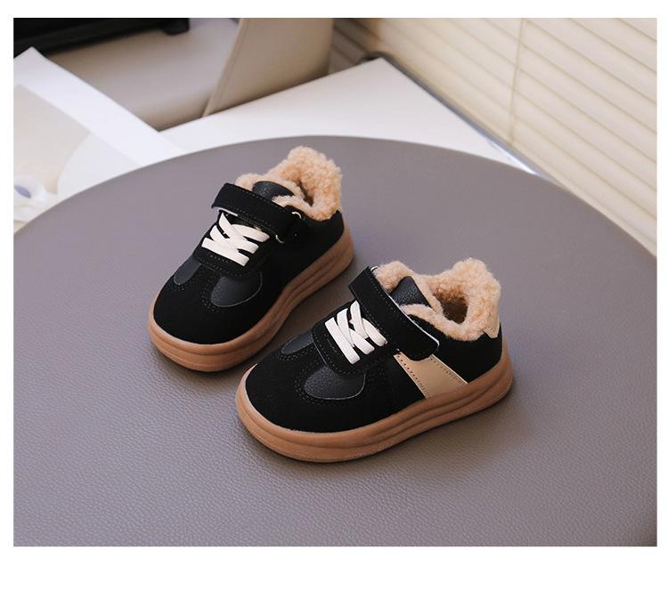 Children's Winter Boots Boys' & Girls' Fleece-Lined Warm Shoes with Shearling, Casual Kids Shoes for Baby Baby Shoes