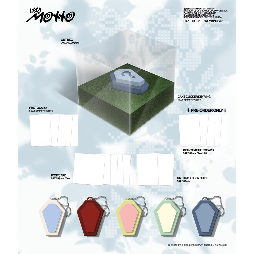 [Pre-Order] ITZY Motto Kpop Album Photocard Official Random Cake Clicker Keyring Version